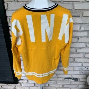 Pink Victoria secret yellow top logo back